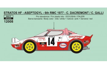 Decal - Lancia Stratos HF "Aseptogyl" Rally Monte Carlo 1977 - Dacremont / Galli 1/12 - LIMITED